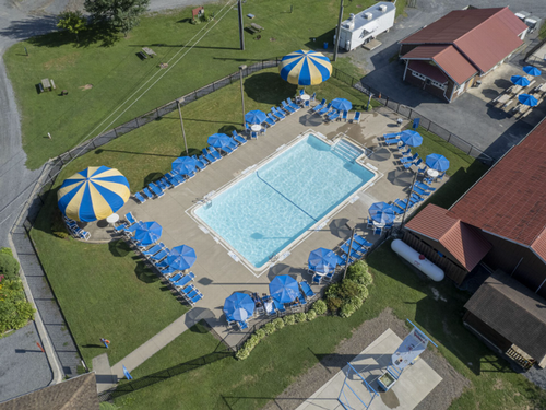 Pool area at Milton Jellystone Park