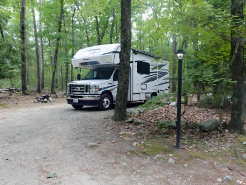 RV parked at site Spacious Skies Minute Man
