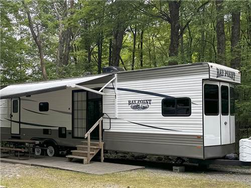 A large travel trailer