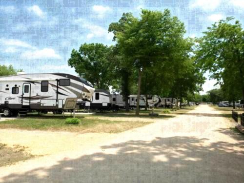 Parked trailers at site Jellystone Park Monticello