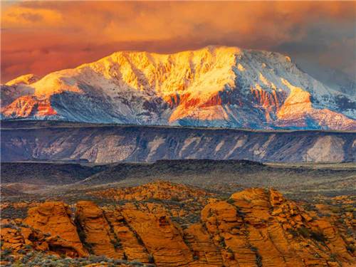 The mountains nearby at MCARTHUR'S TEMPLE VIEW RV RESORT