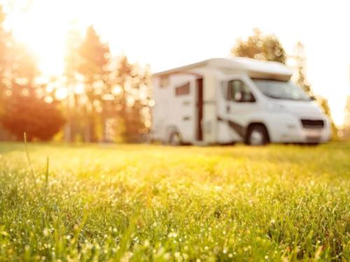 Parked RV at site Lunenburg RV Park and Campground