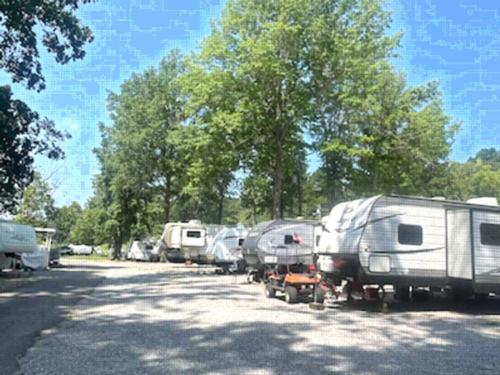 Parked trailer's at site Indian Point Campground