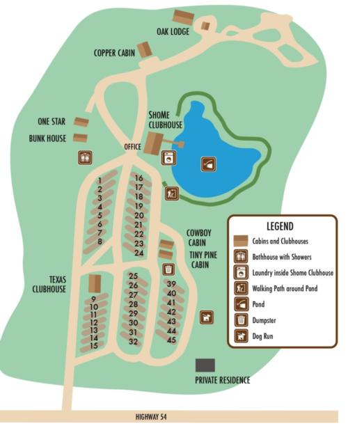 Map of site Arrowhead Point RV Park & Campground
