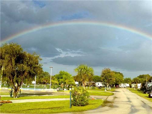 Rainbow over campground at SONRISE PALMS RV PARK