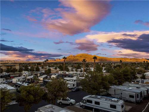 An aerial view of the RV sites at ARIZONA CHARLIE'S BOULDER RV PARK
