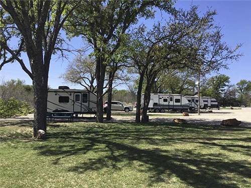 RVs parked in shady sites