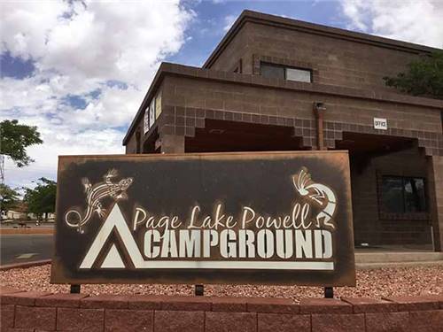 Welcome sign at Page Lake Powell Campground