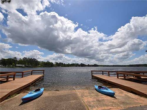 Kayaks by the lake